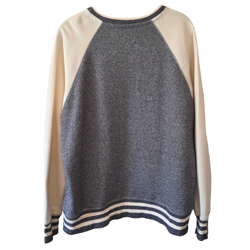 Hatley Heritage Grey Cream Moose Applique Raglan Sweatshirt Women's XL XL/TG - Picture 5 of 14